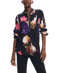 Desigual Abstract Floral Collar Shirt