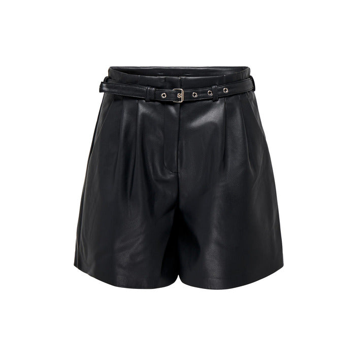 Only Leather-Look Black Shorts