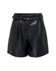 Only Leather-Look Black Shorts