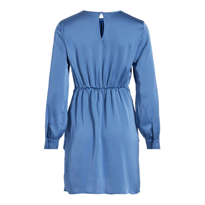 Vila Clothes Blue Long Sleeve Winter Mini Dress