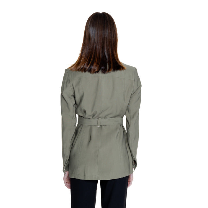 Morgan De Toi  Khaki Green Waist-Tie Blazer