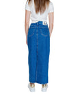 Calvin Klein Jeans Logo Indigo Blue Classic Maxi Denim Skirt