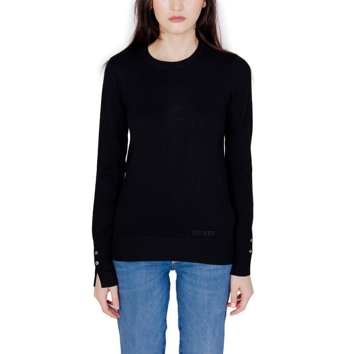 Guess Minimalist 100% Cotton Crewneck Sweater - black 