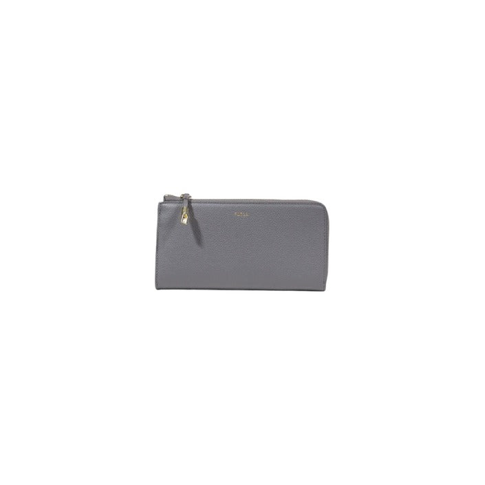 Furla Logo Genuine Leather Slim Clutch Purse