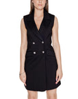 Guess Sleeveless Double-Breasted Lapel Mini Dress