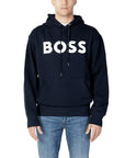Boss Oversized Logo Pure Cotton Athleisure Hooded Pullover