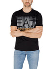 EA7 By Emporio Armani Logo Pure Cotton Athleisure T-Shirt - Black