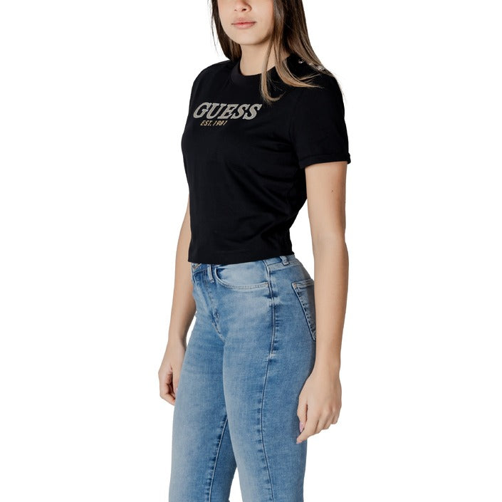 Guess Logo 100% Cotton Cropped T-Shirt