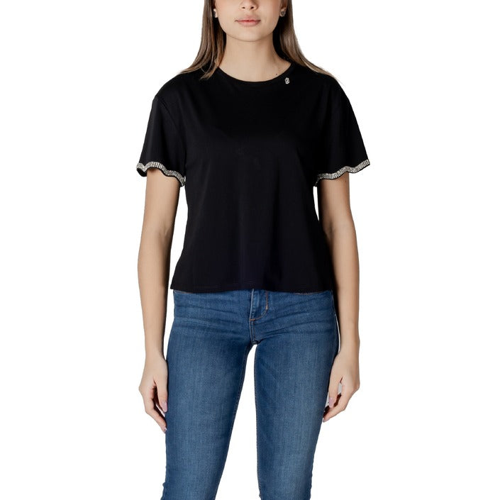 Liu Jo Minimalist 100% Cotton Crewneck Top