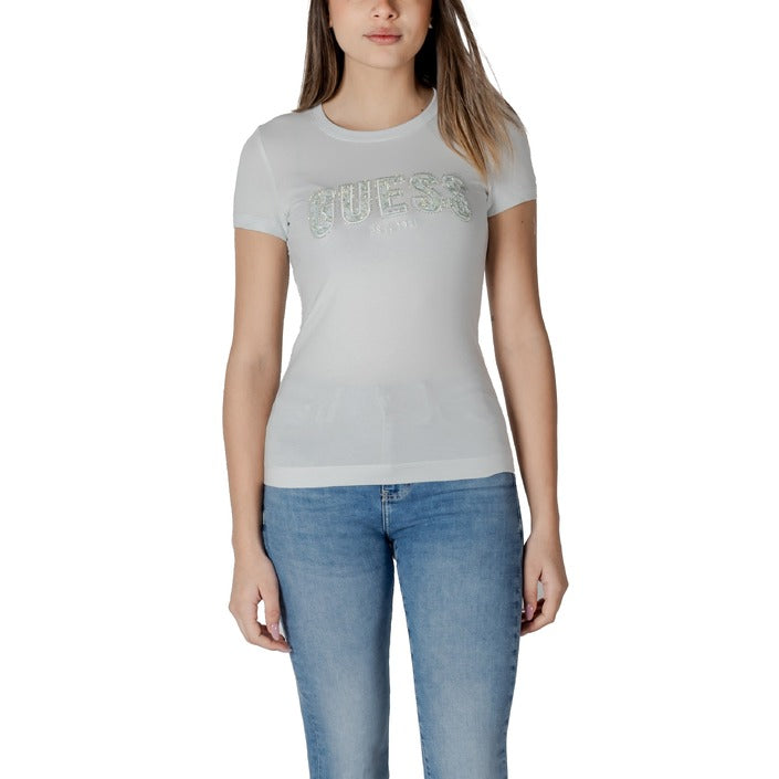 Guess Logo Cotton Crewneck Fitted T-Shirt