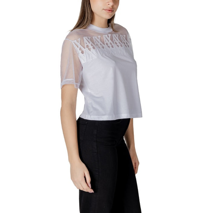 Armani Exchange Logo Sheer Top