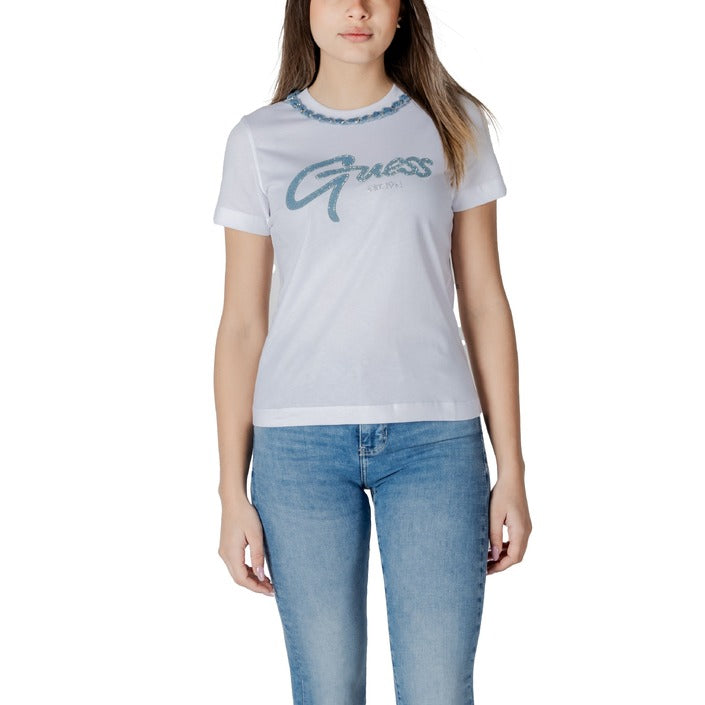 Guess Logo Crewneck Fitted T-Shirt 100% Cotton