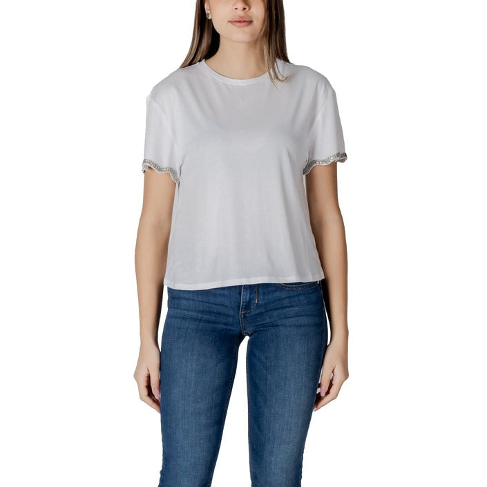 Liu Jo Minimalist 100% Cotton Crewneck Top