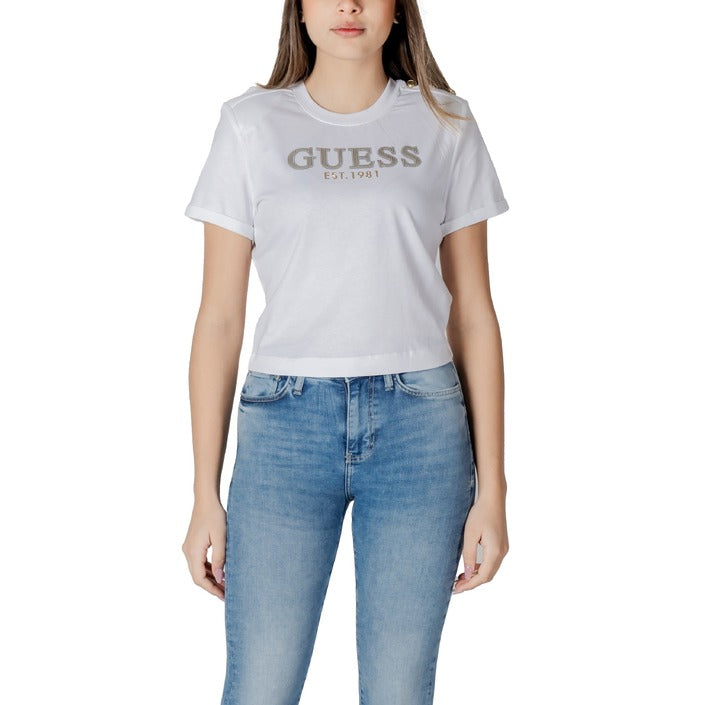 Guess Logo 100% Cotton Cropped T-Shirt