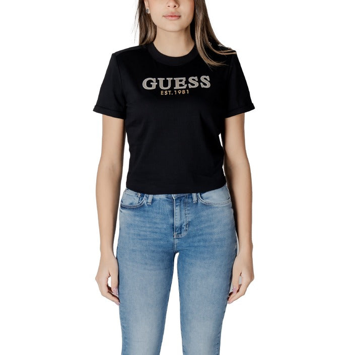 Guess Logo 100% Cotton Cropped T-Shirt