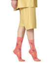 Happy Socks Unisex Cotton-Rich Pink Flamingo High Socks