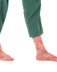 Happy Socks Unisex Cotton-Rich Pink Flamingo Midi Quarter Socks