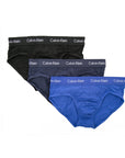 Calvin Klein Underwear Logo Cotton Stretch Classic Briefs - 3 Pack (dark blue, medium blue, light blue)