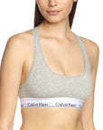 Calvin Klein Underwear Logo Grey Marle Racerback Crop Bra